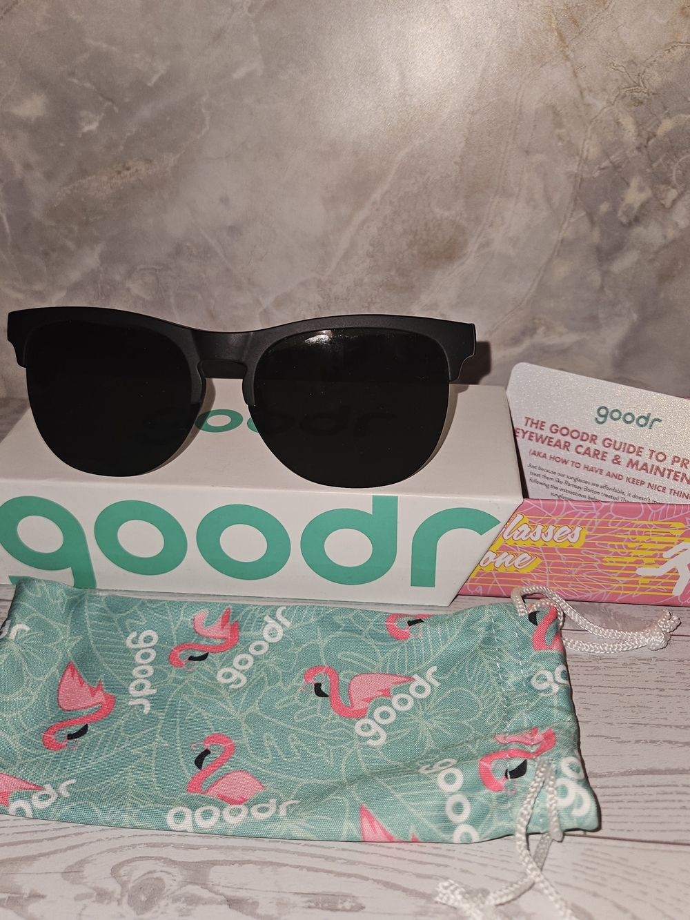 goodr Members Only Misfit Matte Black Half-rim Glasses Dark Green Lens